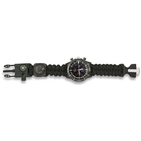 Reloj Paracord Táctico con brújula supervivencia negro Ref.33879-ne
