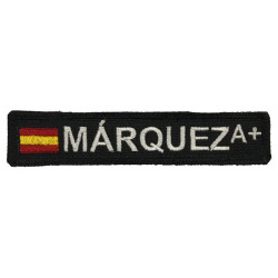 Parche Nombre de guerra "Name Tag" negro + España personalizado