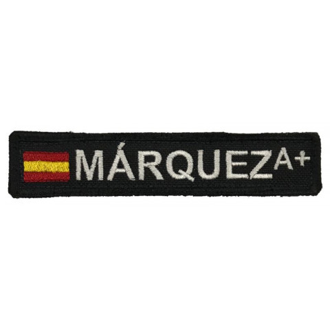 Parche Nombre de guerra Name Tag negro + España personalizado