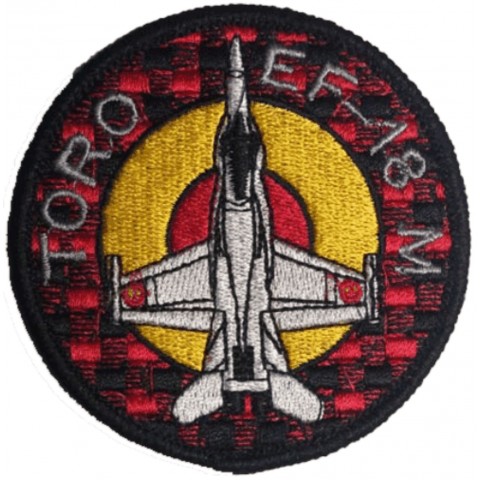 Escudo bordado EF 18 M fondo cuadrícula
