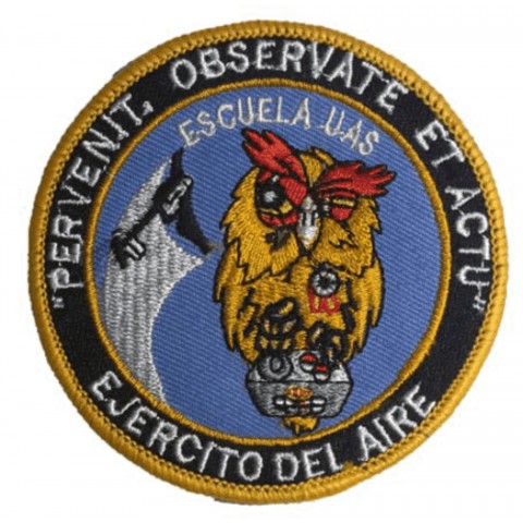 Escudo bordado Escuela UAS "Pervent, Observate et Actu" azul