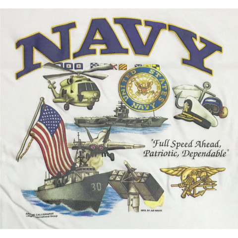 Camiseta NAVY USA "Full Speed Ahead, Patriotic, Dependable"