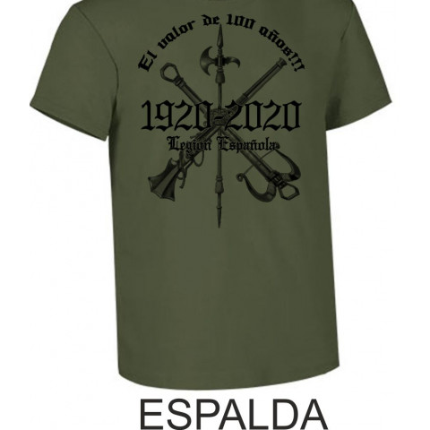 Camiseta Legión Española 100 años. "El valor de 100 años" algodón