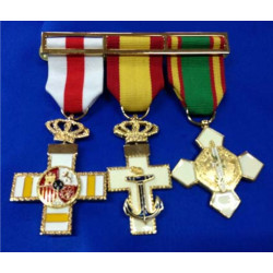 Pasador 3 medallas miniatura condecoración