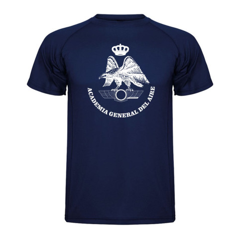 Camiseta Academia General del Aire Dry Fresh España azul marino + celeste