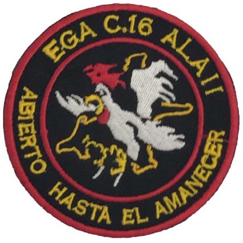 Escudo parche bordado EGA C.16 ALA 11 "Abierto hasta el amanecer"