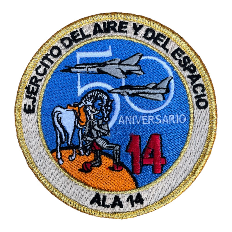 Escudo 50 aniversario Ala 14 Albacete borde oro