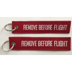 Llavero  Remove Before Flight rojo Ambas caras