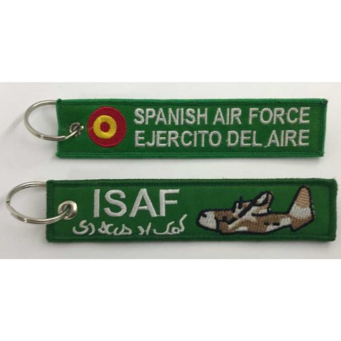 Llavero tela ISAF "Spanish Air Force" verde
