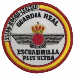 Parche Guardia Real "Valor, honor, lealtad..." Escuadrilla Plus Ultra. Escudo bordado