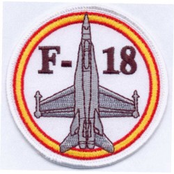 Parche F18 blanco McDonnell Douglas Hornet escudo bordado