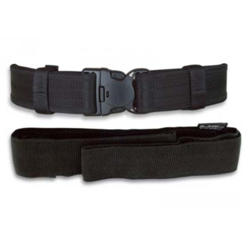 Cinturon negro Nylon PVC cierre de seguridad