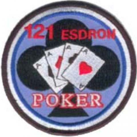 Escudo bordado 121 Escuadrón Poker trébol